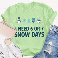 Humorous Winter Holiday Graphic Tee, Snow Days Snowflake Christmas Tree Shirt, Comfy Snow Lover T-Shirt, Winter Break Teacher Present