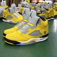 High Top Sneakers, Yellow Colorway, Lace Up Design, Casual Gift for Sneaker Fans