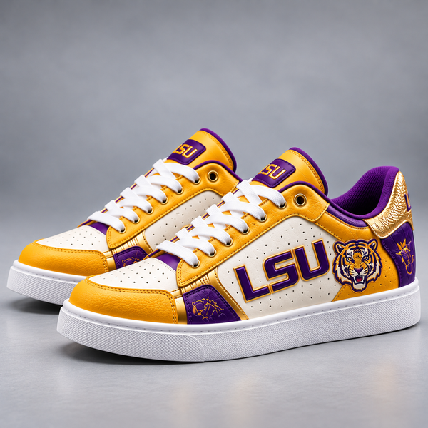 Purple and Gold Standard - LSU Low Top Sneakers - main