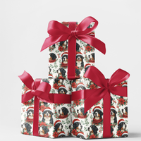 Festive Holiday Dog Gift Wrap, Bernese Mountain Dog Christmas Wrapping Paper, Berner Xmas Wrapping Paper, Dog Lover Winter Gift Wrap Roll