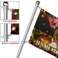 Christian Cross Nativity Flag, It's All About Jesus Christmas House Flag, Double Sided Holiday Garden Flag, Religious Xmas Decor