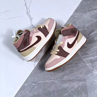 Sneakers, Brown Cream Colorway, Lace Up Design, Casual Gift for Sneaker Fans