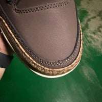 Mid Top Sneakers, Brown Blue Colorway, Lace Up Design, Casual Gift for Sneaker Fans
