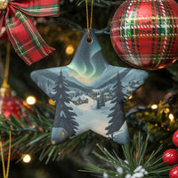 Winter Aurora Keepsake, Northern Lights Village Star Ornament, Ceramic Christmas Star Ornament, Holiday Star Ornament, Winter Xmas Present