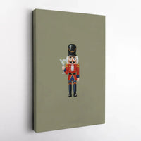 Winking Soldier Holiday Canvas Print, Nutcracker Martini Canvas Wall Art, Christmas Cocktail Wall Decor, Festive Nutcracker Canvas Art