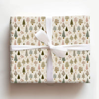 Modern Rustic Pine Gift Wrap, Potted Christmas Tree Wrapping Paper, Minimalist Holiday Gift Wrapping Paper, Festive Winter Paper Roll