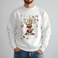 Humorous Christmas Crewneck, Middle Finger Reindeer Sweatshirt, Rude Santa Graphic Pullover, Sarcastic Holiday Sweatshirt, Adult Xmas Sweater