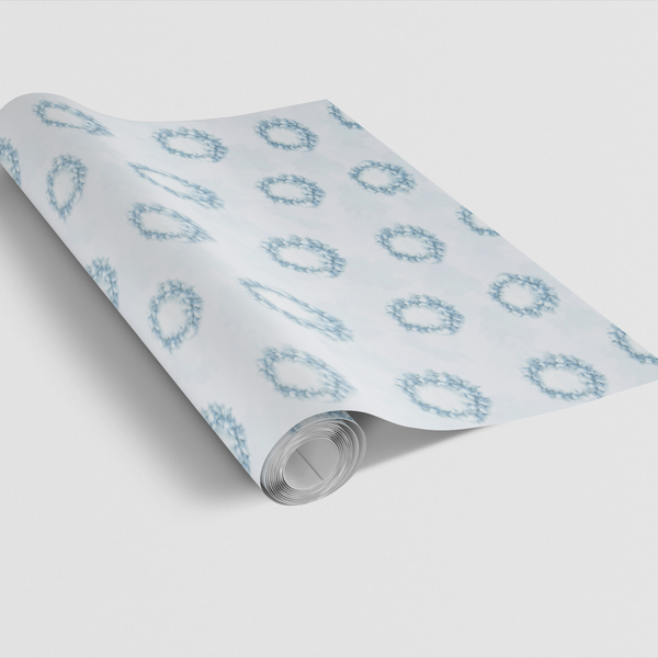 Elegant Winter Gift Wrap Roll, Snowflake Wreath Wrapping Paper, Snowflake Serenade Wrapping Paper, Christmas Gift Wrap, Holid