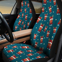 Festive Holiday Winter Seat Covers, Christmas Reindeer Car Seat Covers, Xmas Deer Car Seat Cover Set, Soft Fleece Universal Auto Decor Present