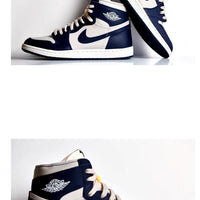 Sneakers, Navy White Colorway, Lace Up Design, Casual Gift for Sneaker Fans