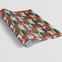 Plaid Dog Holiday Wrapping Paper, Rottweiler Christmas Wrapping Paper, Festive Winter Puppy Gift Wrapping Paper, Xmas Dog Lover Supplies
