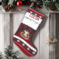 Custom Name Guinea Pig Holiday Stocking, Personalized Guinea Pig Christmas Stocking, Adorable Pet Lover Xmas Stocking, Festive Rodent Decor