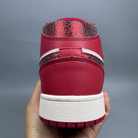 High Top Sneakers, Red Colorway, Cracked Pattern, Lace Up Design, Casual Gift for Sneaker Fans