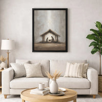 Impressionist Christian Holy Family Canvas Wall Art, Nativity Scene Canvas Print, Religious Christmas Decor, Holiday Home Faith Present