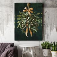 Festive Botanical Mistletoe Painting, Mistletoe Wall Art Digital Download, Winter Mistletoe Print, Christmas Decor Printable Art
