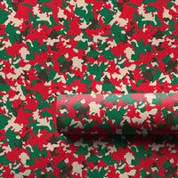 Red and Green Holiday Camouflage Gift Wrap, Christmas Camo Wrapping Paper, Festive Camo Christmas Wrapping Paper, Winter Holiday Gift Wrap