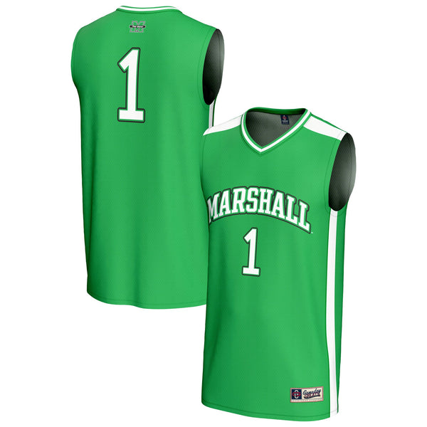 #1 Marshall Thundering Herd Lightweight Collegiate Basketball Fashion Jersey - Kelly Green