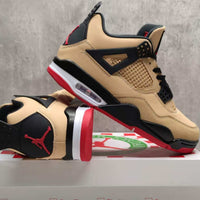Mid Top Sneakers, Beige Black Red Colorway, Lace Up Design, Casual Gift for Sneaker Fans