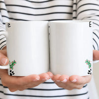 Festive Paw Print Holiday Wreath Mug, Bernese Mountain Dog Christmas Mug, Berner Winter Dog Mom Coffee Cup, Xmas Pet Lover Present
