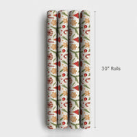 Christmas Gift Wrap Roll, Watercolor Candy Cane Wrapping Paper, Holiday Motif Paper, Festive Wrapping Paper, Xmas Present Packaging Paper