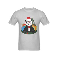 Santa Hat Glasses Panda Shirt, Christmas Panda Nerd T-Shirt, Adorable Animal Holiday Graphic Tee, Festive Winter Panda Shirt, Xmas Present for Men