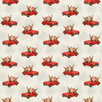 Retro Christmas Gift Wrap, Vintage Santa Car Wrapping Paper, Santa in Car Wrapping Paper, Holiday Gift Wrap Roll, Xmas Present Paper
