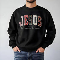 Plaid Religious Christmas Sweater, Jesus the Reason for the Season Sweatshirt, Christian Holiday Crewneck Sweatshirt, Faith Graphic Pullover