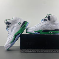 High Top Sneakers, White Green Colorway, Leather Footwear, Lace Up Design, Casual Gift for Sneaker Fans