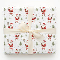 Sporty Santa Gift Wrap Roll, Lacrosse Santa Christmas Wrapping Paper, Lacrosse Player Holiday Paper, Winter Sports Present Gift Wrap