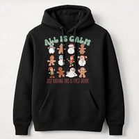 Gingerbread First Grade Christmas Sweatshirt, All Is Calm Teacher Christmas Hoodie, Elementary Teacher Holiday Hooded Pullover