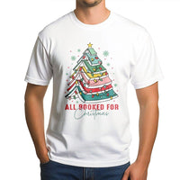 Book Tree Graphic Tee, All Booked for Christmas T-Shirt, Adorable Holiday Bookish Shirt, Librarian Teacher Christmas Tee, Book Lover Present Shirt