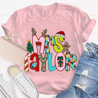 Personalized Christmas T-Shirt, Custom Christmas Tree Shirt, Holiday Tree Graphic Tee, Matching Family Christmas Shirt, Xmas Holiday Present