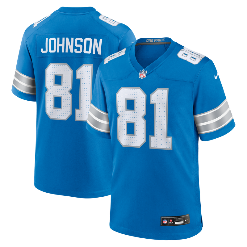 Detroit Lions Calvin Johnson Blue Team Retired Game Jersey