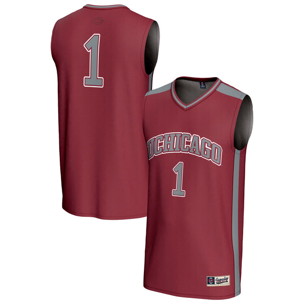 #1 UChicago Maroons Lightweight Basketball Fashion Jersey - Maroon