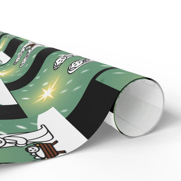 Religious Christmas Wrapping Paper, Nativity Scene Holy Family Wrapping Paper, Christian Holiday Gift Wrap, Adorable Cartoon 