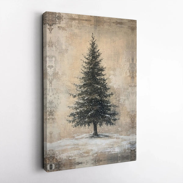 Snowy Christmas Landscape Poster, Rustic Winter Pine Tree Wall Art, Comfy Cabin Wall Art, Winter Holiday Wall Art, Nature Dig