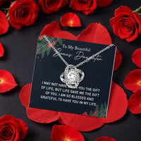 Stepdaughter Love Knot Necklace, Bonus Daughter Love Knot Necklace, CZ Crystal Love Knot Necklace, Sentimental Birthday Christmas Present