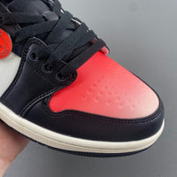 Low Top Sneakers, White Black Red Colorway, Lace Up Design, Casual Gift for Sneaker Fans