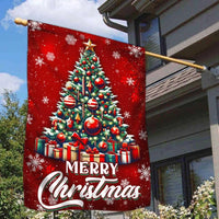 Holiday Snowflake Yard Flag, Merry Christmas Tree Garden Flag, Double Sided Winter Lawn Flag, Christmas Outdoor Yard Decor Flag