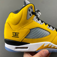High Top Sneakers, Yellow Colorway, Lace Up Design, Casual Gift for Sneaker Fans