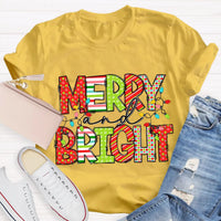 Adorable Holiday Educator Graphic Tee, Merry and Bright Teacher Christmas T-Shirt, Xmas Teacher Shirt, School Winter Top, Teacher Holiday Present