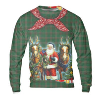 Western Christmas Horse Ugly Sweater, Cowboy Santa Sweatshirt, Equestrian Santa Rodeo Xmas Pullover, Country Western Holiday Crewneck