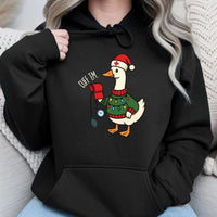Humorous Goose Cuff Em Hoodie, Nurse Christmas Hoodie, Holiday Healthcare Worker Pullover, Adorable Nursing Student Xmas Present, Winter Nurse Hoodie
