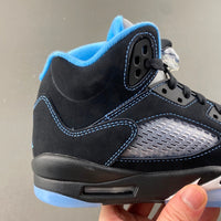 Retro Mid Top Sneakers, University Blue Black Colorway, Lace Up Design, Casual Gift for Sneaker Fans