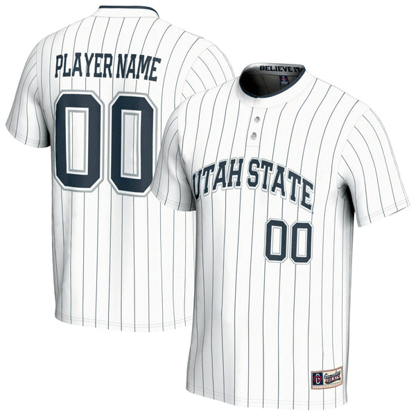Utah State Aggies NIL Pick-A-Player Lightweight Softball Fashion Jersey - White