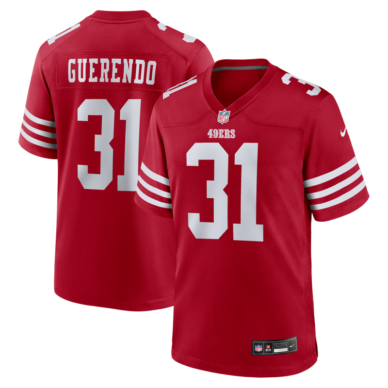 San Francisco 49ers Isaac Guerendo Scarlet Game Jersey