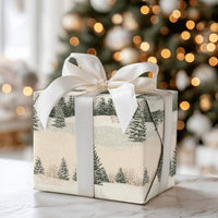 Snowy Pine Tree Gift Wrap, Winter Forest Wrapping Paper, Rustic Holiday Wrapping Paper, Scenic Woodland Gift Wrap, Christmas Wrapping Paper