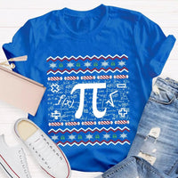 Math Teacher Holiday T-Shirt, Candy Cane Pi Symbol Christmas Shirt, Humorous Pi Graphic Tee, Christmas Math Teacher Shirt, Xmas STEM Present