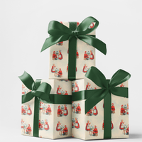 North Pole Artist Christmas Gift Wrap, Artistic Santa Painting Wrapping Paper, Painter Santa Wrapping Paper, Whimsical Holiday Gift Wrap