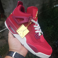 Mid Top Sneakers, Red Purple Gold Colorway, Lace Up Design, Casual Gift for Sneaker Fans